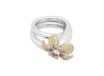 LOEWE Flower Ring "Yellow/Silver"