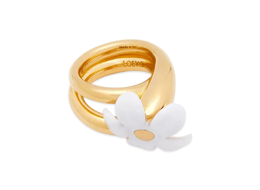 LOEWE Flower Ring "Gold/White"