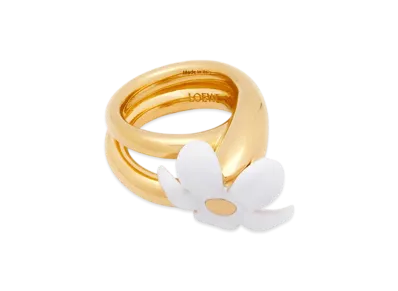 LOEWE Flower Ring "Gold/White"