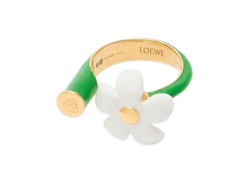 LOEWE Flower Ring "Gold/White"