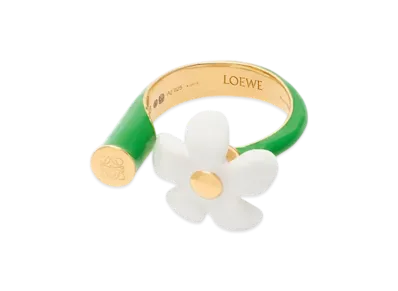 LOEWE Flower Ring "Gold/White"