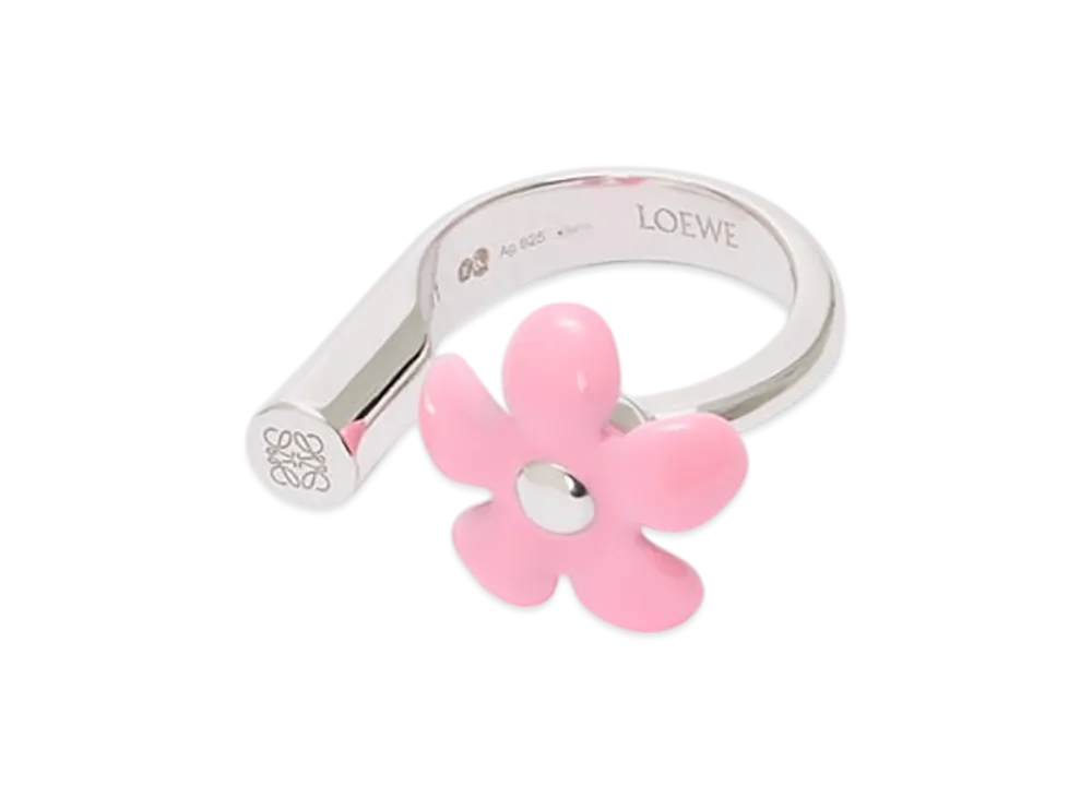 LOEWE Flower Ring "Silver/Pink"