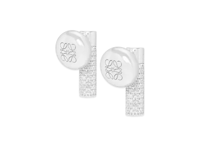 LOEWE Pebble Studs Earrings "Silver/White"