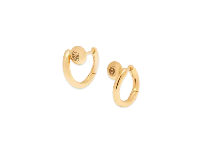 LOEWE Anagram Pebble Mini Hoop Earrings in Sterling Silver "Gold"