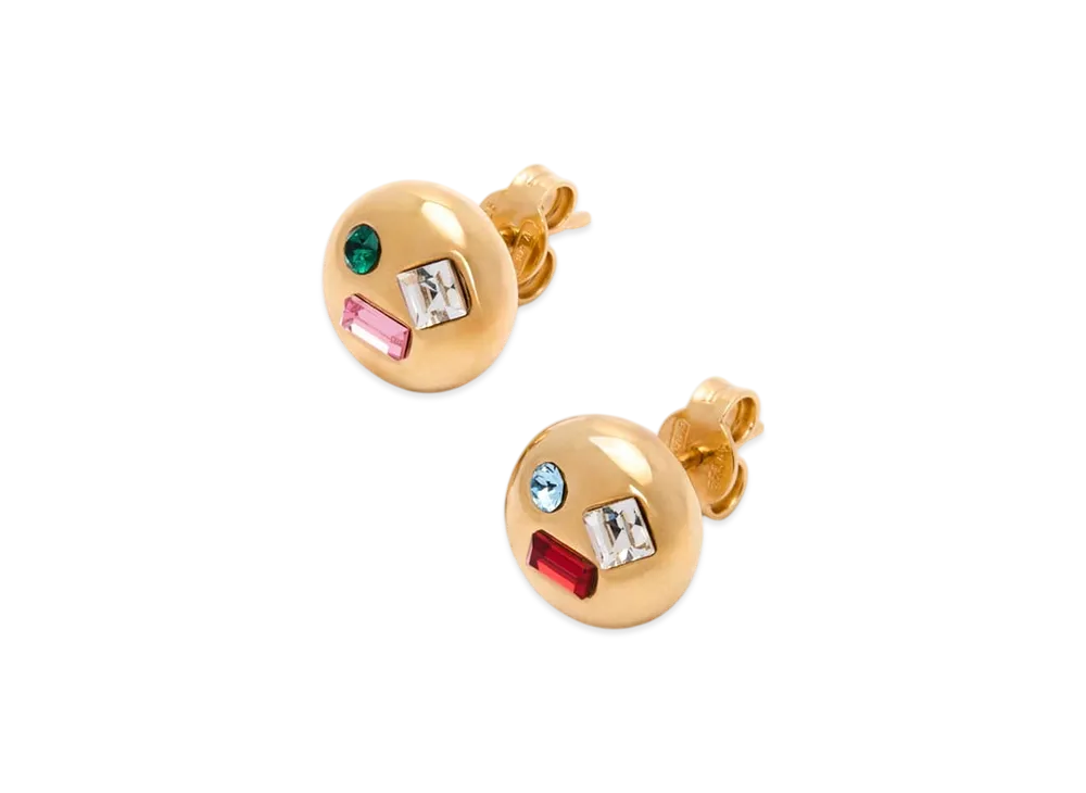 LOEWE Anagram Pebble Earrings "Gold/Red"