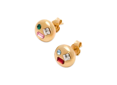 LOEWE Anagram Pebble Earrings "Gold/Red"