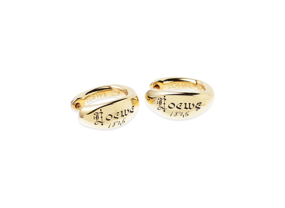 LOEWE Signet Script Earrings "Gold"