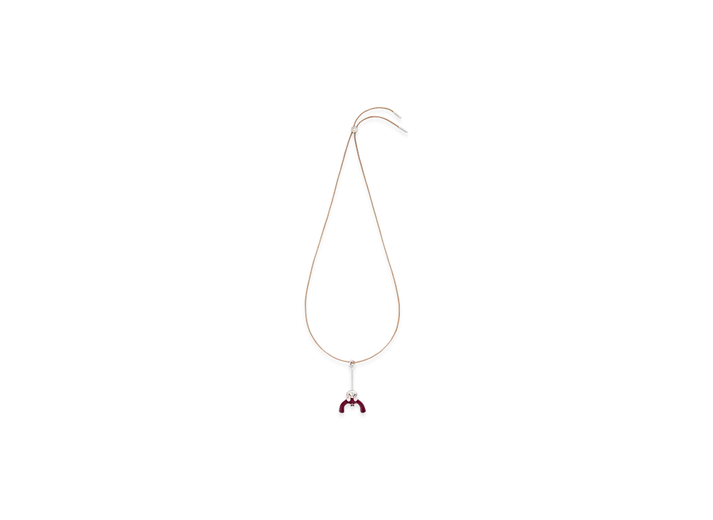 LOEWE Sitting Doll Pendant "Silver/Burgundy"