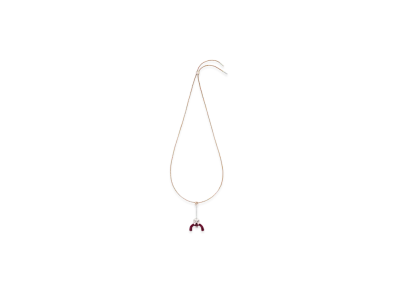 LOEWE Sitting Doll Pendant "Silver/Burgundy"