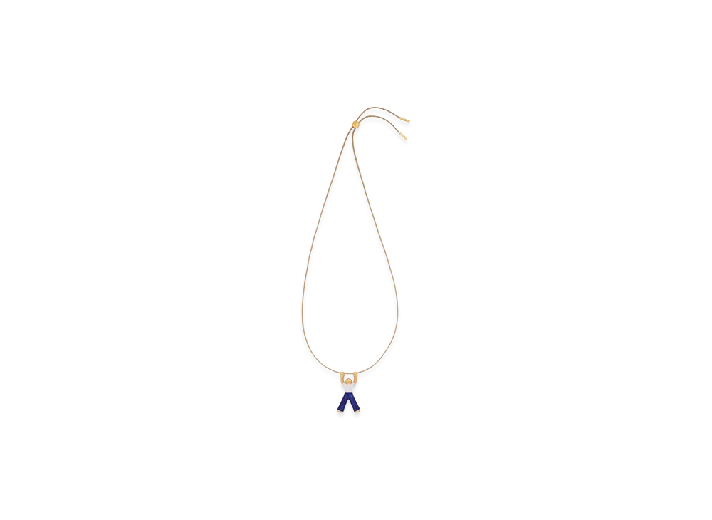 LOEWE Hanging Doll Necklace "Gold/Blue"