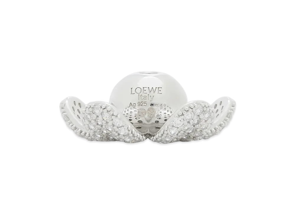 LOEWE Flower Hat Pendant "Silver/White"
