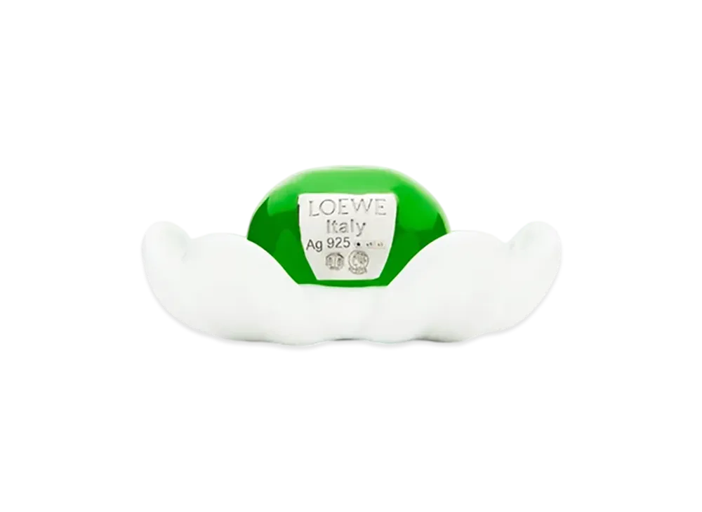 LOEWE Flower Hat Pendant "Silver/White"