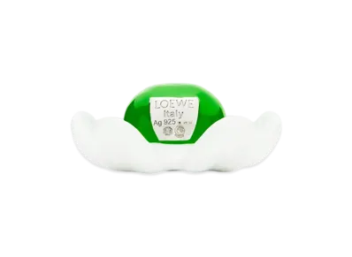 LOEWE Flower Hat Pendant "Silver/White"