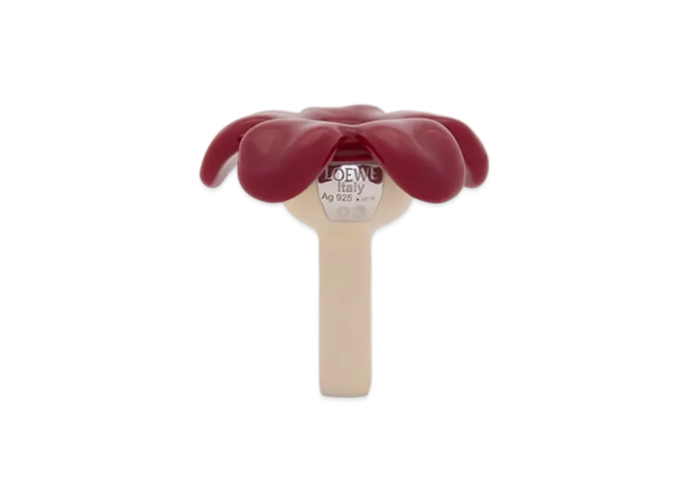 LOEWE Flower Seat Pendant "Silver/Burgundy"