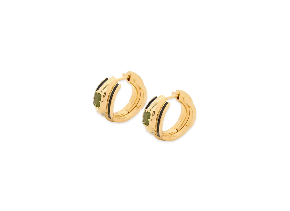 ロエベ スネーク ピアス (スターリングシルバー&クリスタル&ジェード) "ゴールド/ブラック" JJ29239X01-8133(11243649)