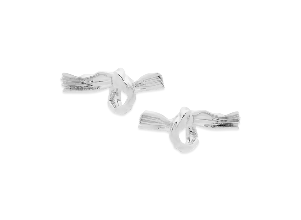 LOEWE Knuckle Knot Earrings "White Gold"