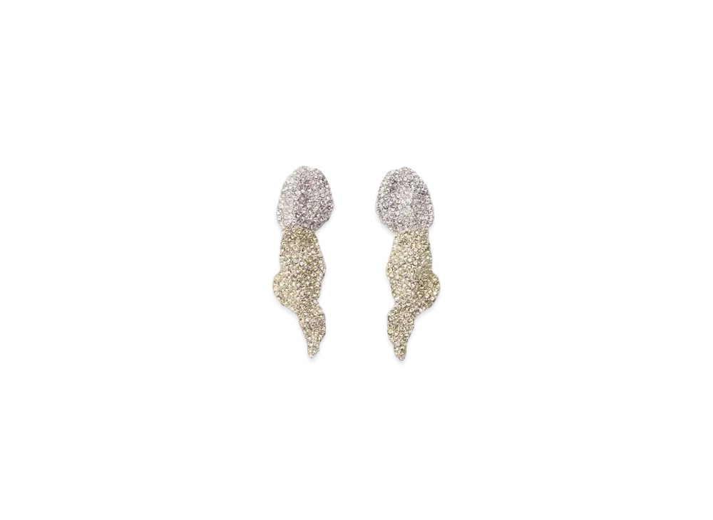 LOEWE x Lynda Benglis Glitter Fragment Earrings in Sterling Silver and Crystals "Silver/Transparent/Pale Yellow"