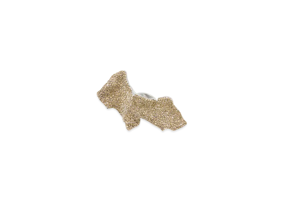 LOEWE x Lynda Benglis Glitter Fragment Large Ring in Sterling Silver and Crystals "Silver/Golden Yellow"