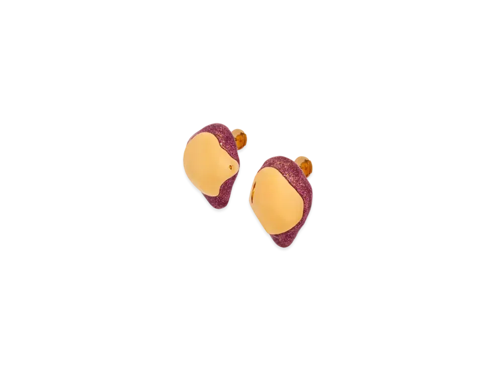 LOEWE x Lynda Benglis Foam Drip Earrings in Sterling Silver and Enamel "Gold/Pink"