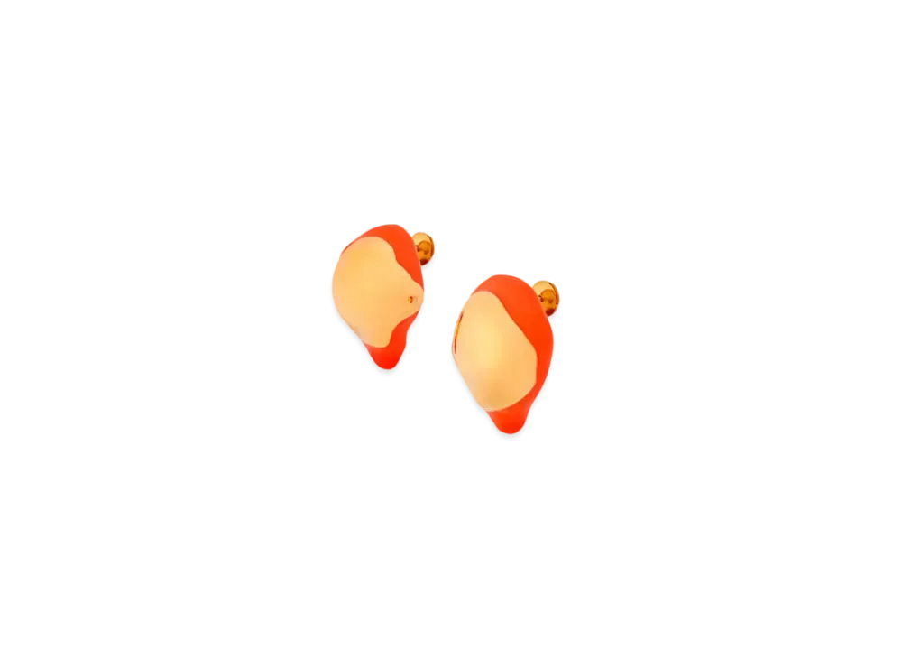 LOEWE x Lynda Benglis Foam Drip Earrings in Sterling Silver and Enamel "Gold/Red"