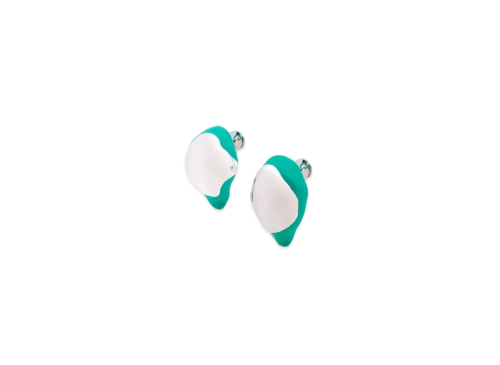 LOEWE x Lynda Benglis Foam Drip Earrings in Sterling Silver and Enamel "Silver/Turquoise"
