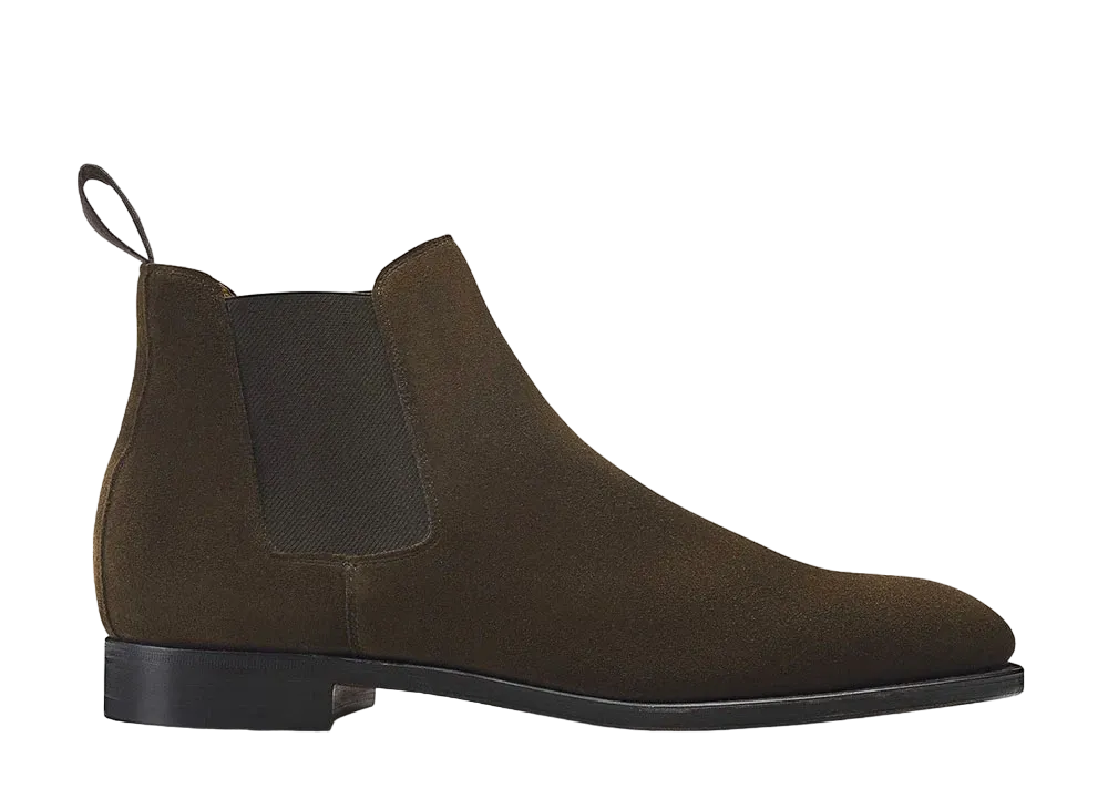 JOHN LOBB Lawry 8695 Suede "Dark Brown" E Single Leather Sole