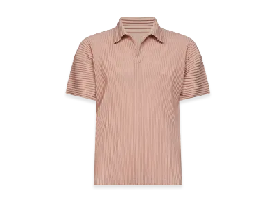 HOMME PLISSE ISSEY MIYAKE Pleated Polo Shirt "Natural Wine Red"