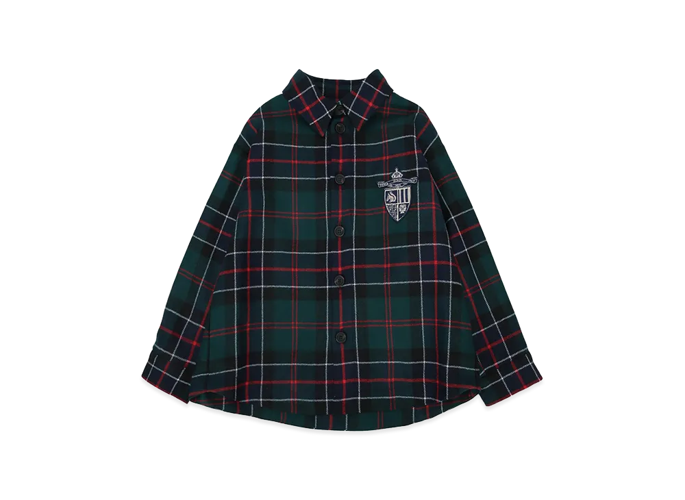 FENDI Kids Barracuta Tartan Shirt "Green"