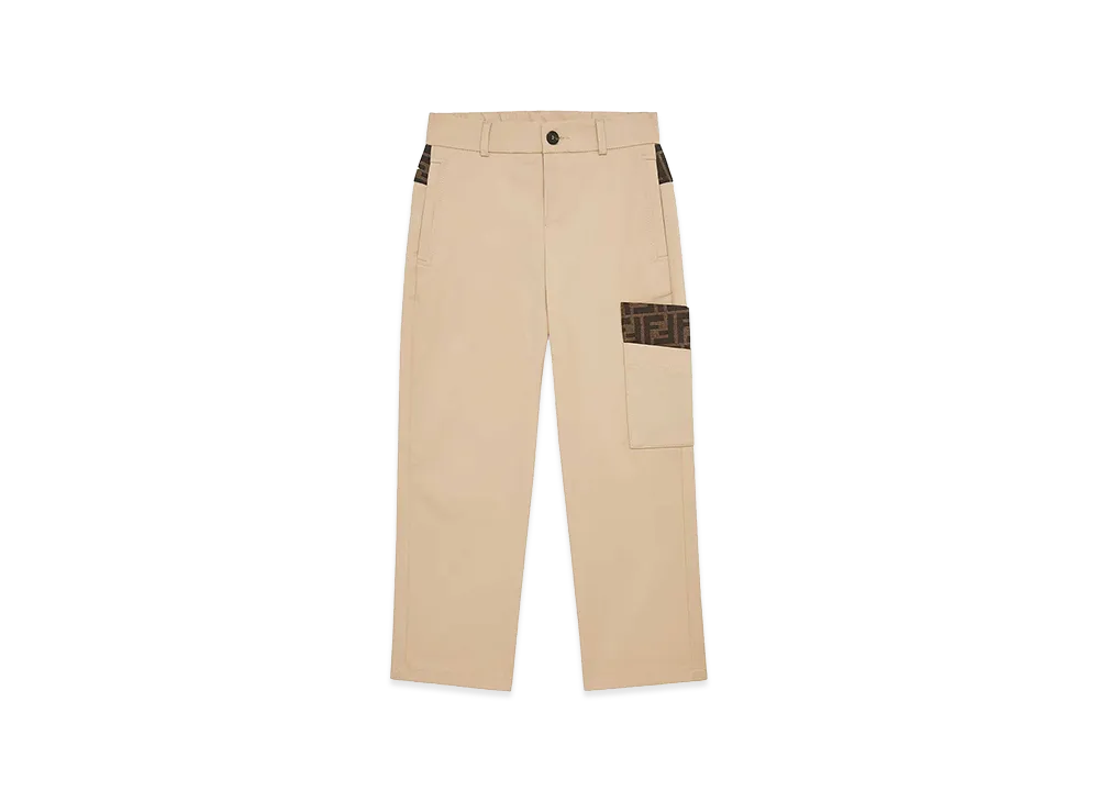 FENDI Kids Cotton Trousers "Beige"