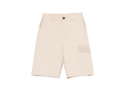 FENDI Kids Bermuda Eavy Gabardine Shorts "Beige"