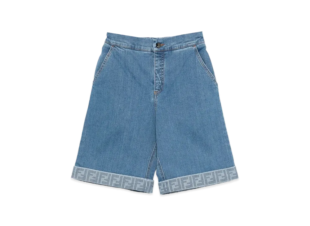 FENDI Kids Denim Bermudas "Blue"