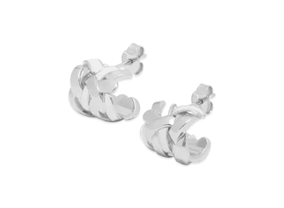 LOEWE Nest Hoop Earrings Small "Silver/White"