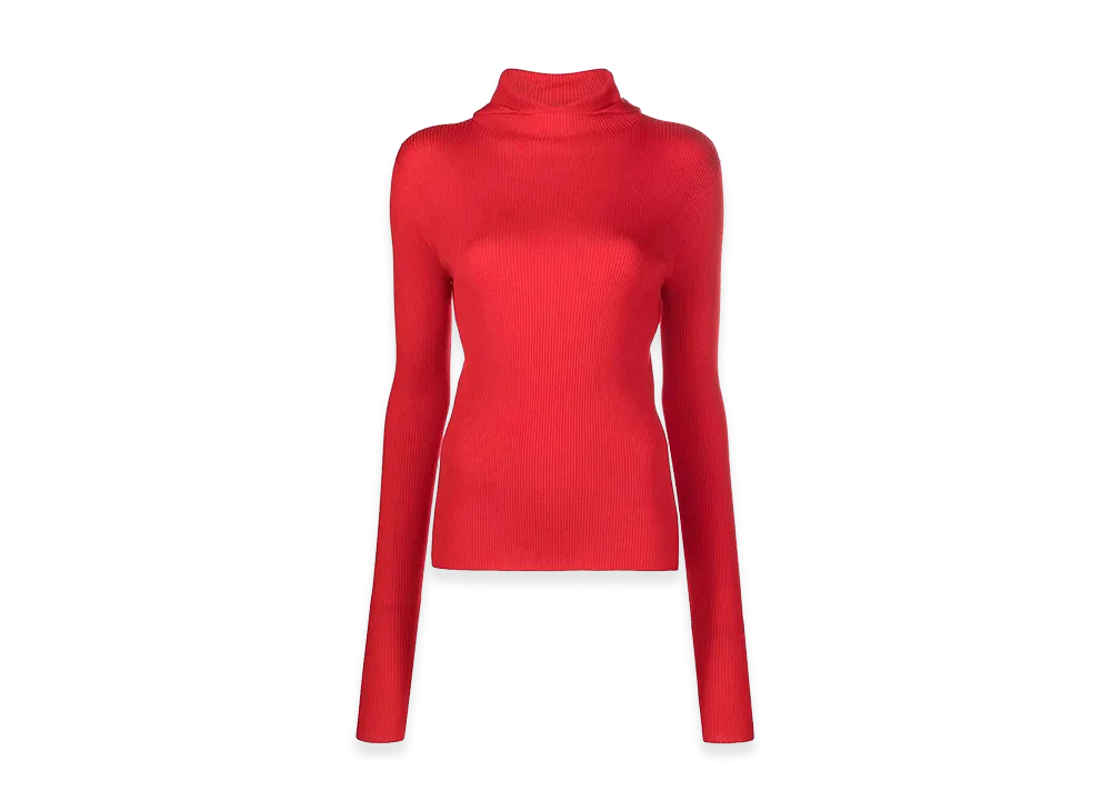 Jil Sander Women's High Neck Pullover "Red"