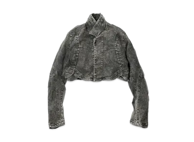 JULIUS Prism Bleach Denim Cropped Jacket "Acid Gray"