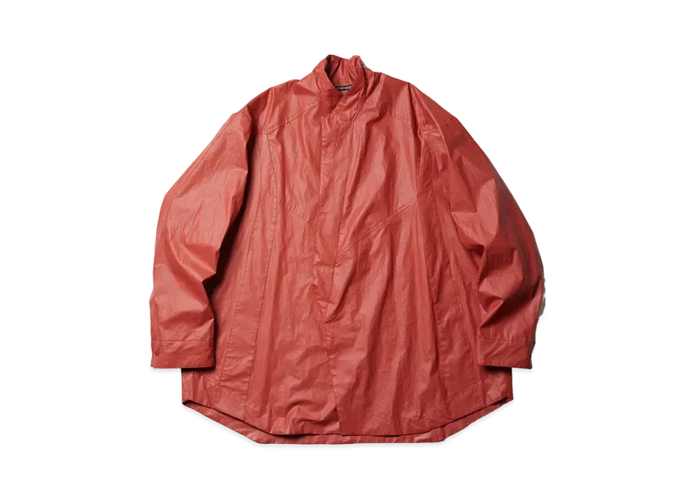 JULIUS Prism Stand Collar Overshirt "Vermilion"