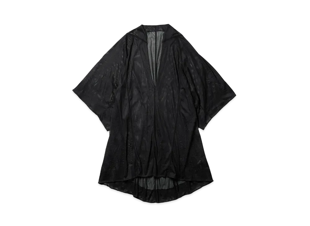 JULIUS Edge Neck Mesh Kimono "Black"