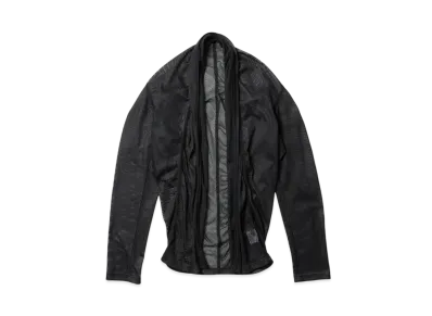 JULIUS Draped Neck Mesh Cardigan "Black"