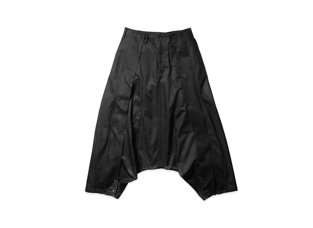 JULIUS Concealed Zip Sarouel Trousers "Black"