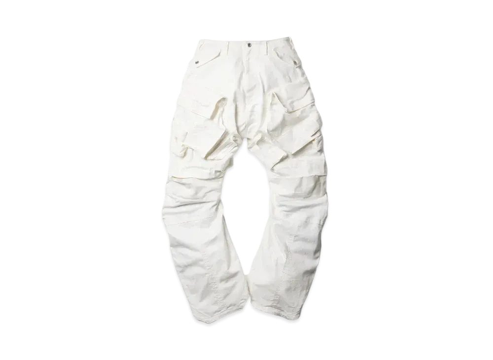 JULIUS Denim Wide Gas Mask Cargo Pants "Off White"