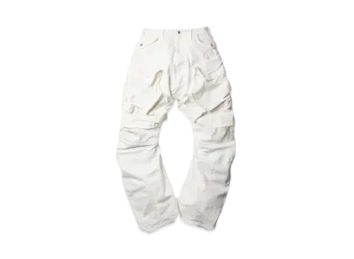 JULIUS Denim Wide Gas Mask Cargo Pants "Off White"