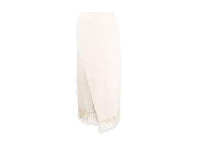 Jil Sander Women's Cotton Blend Midi Skirt "Beige"