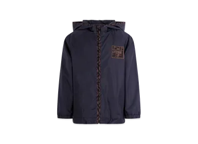 FENDI Kids New Nylon Hooded Windbreaker "Dark Blue"