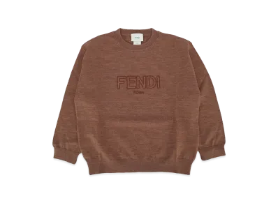FENDI Kids Girocollo Light Wool Sweater "Camel"