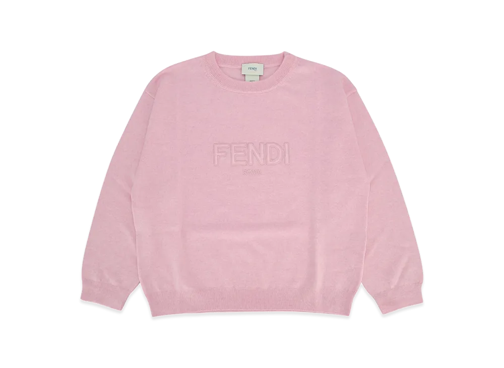 FENDI Kids Girocollo Light Wool Sweater "Rose"
