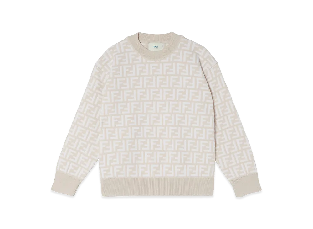 FENDI Kids Crew Neck Sweater "Beige"