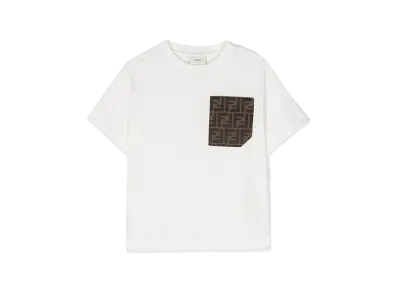 FENDI Kids Jacquard Pocket T-Shirt "White"
