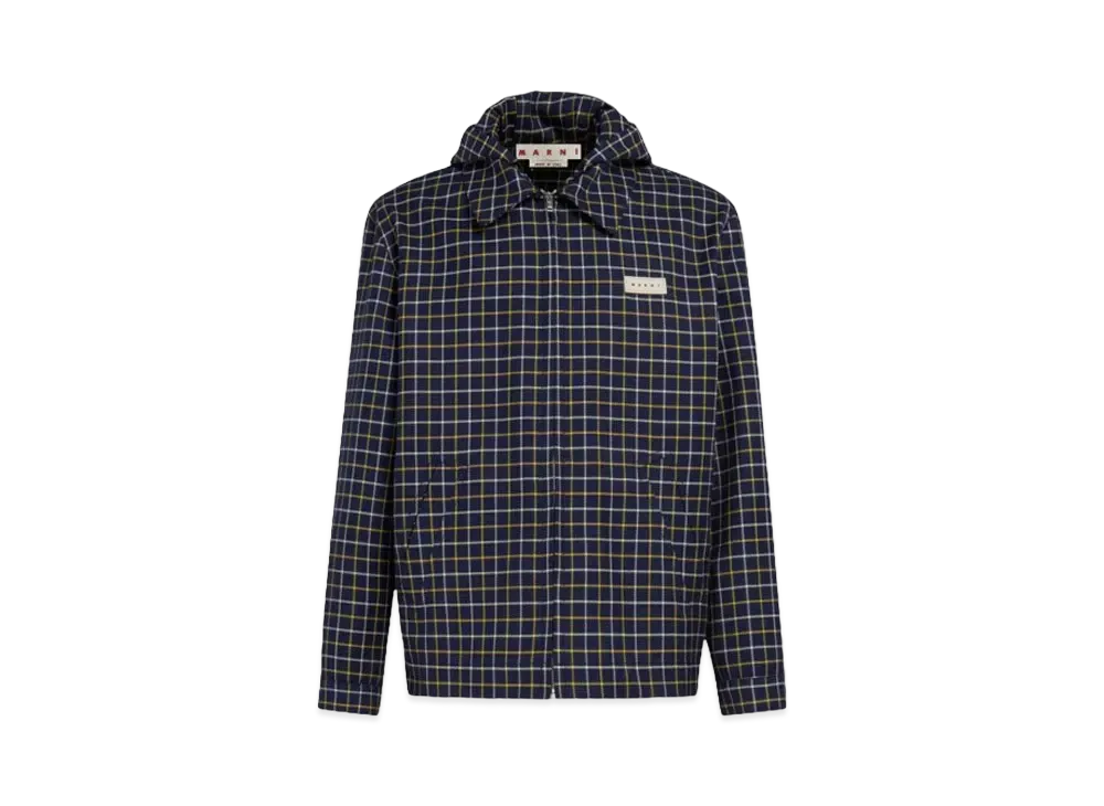 Marni Checked Wool and Cotton Overshirt "Blumarine"