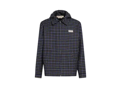 Marni Checked Wool and Cotton Overshirt "Blumarine"