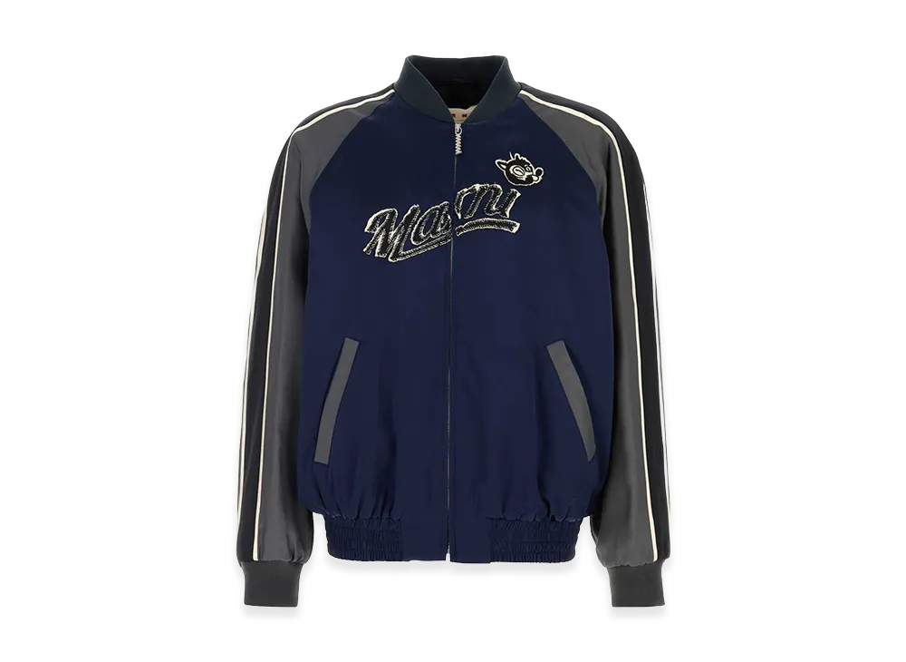 MARNI Satin Bomber Jacket "Blue"