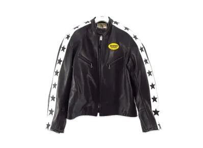 JUNYA WATANABE Oiled Soft Leather Bates Jacket "Black/White"